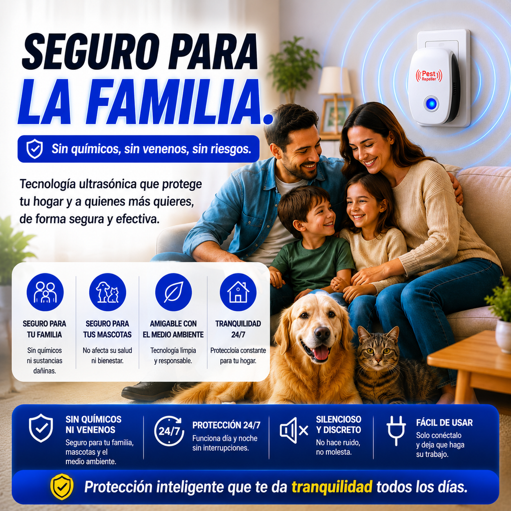 PestShield Pro - Repelente Ultrasónico Inteligente para el Hogar